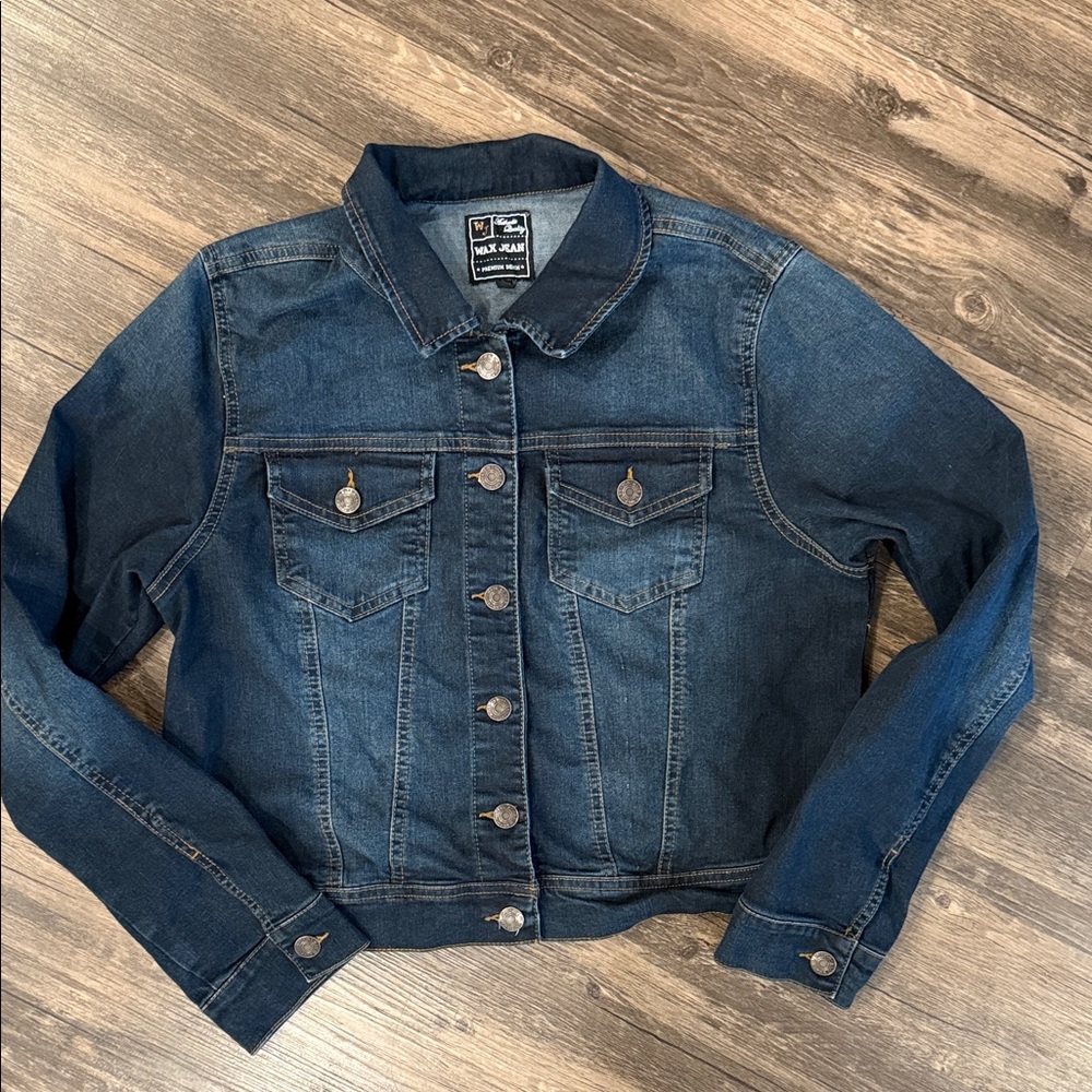 Wax Jean Dark Blue Premium Denim Jacket Women’s 1X 1XL